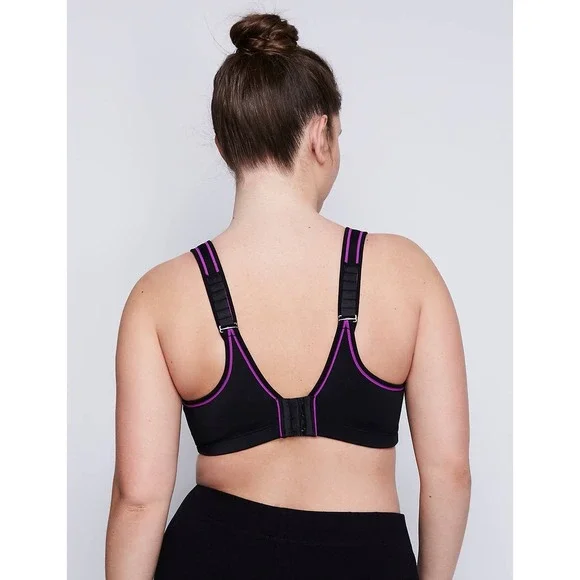 Cacique‎ Sports Bra Black High Impact Max Support Padded Straps Plus Size 40DD - Picture 2 of 10